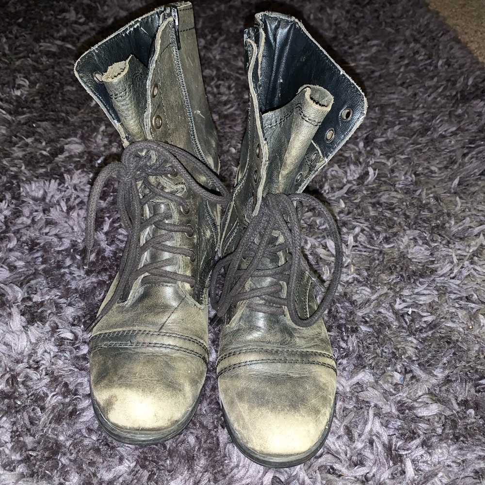 Steve Madden black Troopa combat boot
